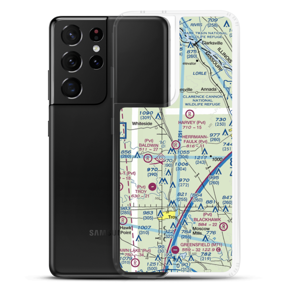 Hermann-Faulk Airfield (54MO) VFR Sectional Samsung Case Samsung Galaxy S21 Ultra model shown
