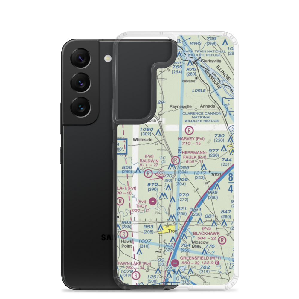 Hermann-Faulk Airfield (54MO) VFR Sectional Samsung Case Samsung Galaxy S22 model shown