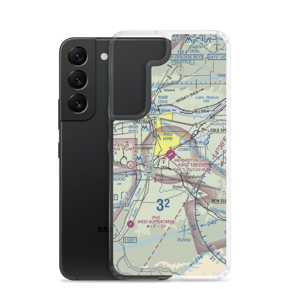 Hermiston Municipal Airport (HRI) VFR Sectional Samsung Case Samsung Galaxy S22 model shown
