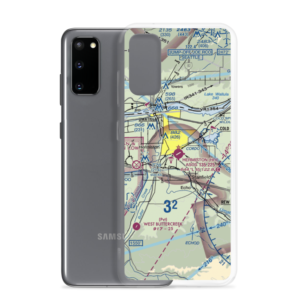 Hermiston Municipal Airport (HRI) VFR Sectional Samsung Case Samsung Galaxy S20 model shown