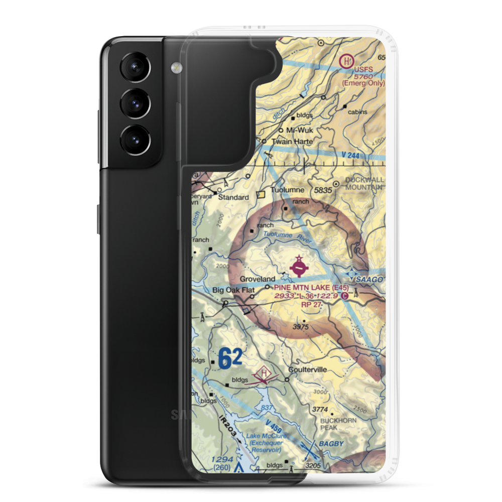 Hermitage Airport (45CN) VFR Sectional Samsung Case Samsung Galaxy S21 Plus model shown