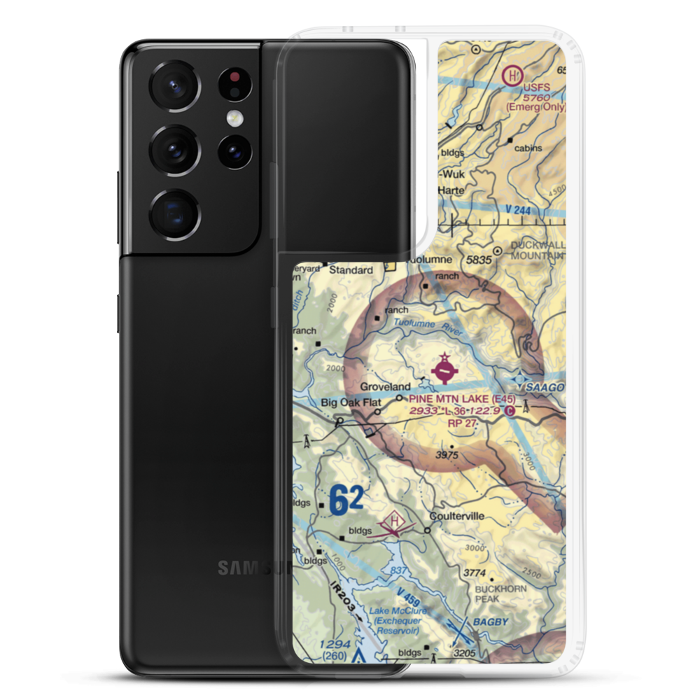 Hermitage Airport (45CN) VFR Sectional Samsung Case Samsung Galaxy S21 Ultra model shown