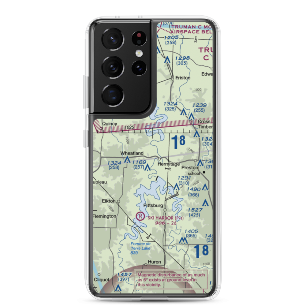 Hermitage Lions Heliport (3M1) VFR Sectional Samsung Case Samsung Galaxy S21 Ultra model shown