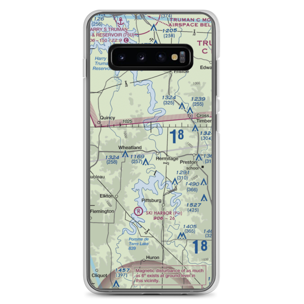 Hermitage Lions Heliport (3M1) VFR Sectional Samsung Case Samsung Galaxy S10+ model shown
