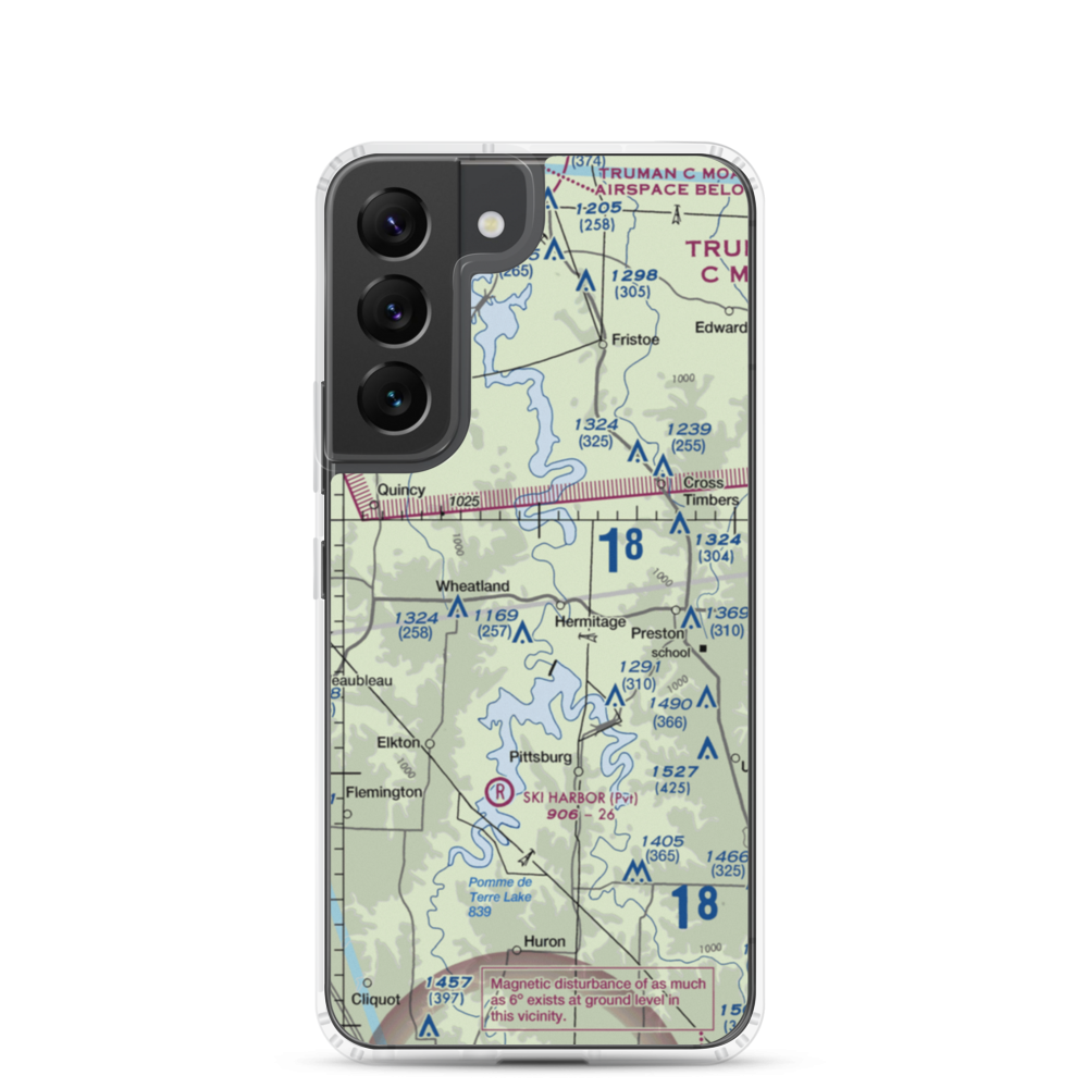 Hermitage Lions Heliport (3M1) VFR Sectional Samsung Case Samsung Galaxy S22 model shown