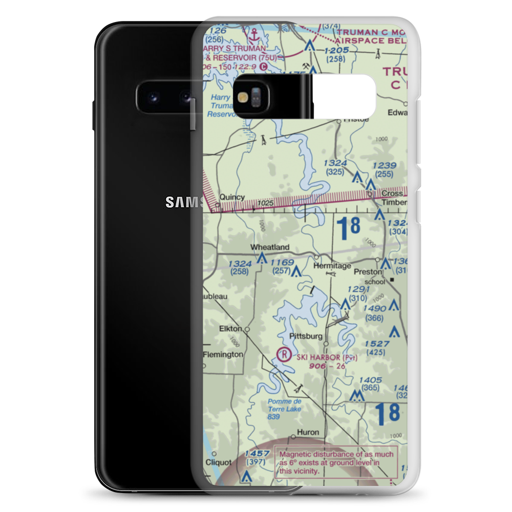 Hermitage Lions Heliport (3M1) VFR Sectional Samsung Case Samsung Galaxy S10+ model shown