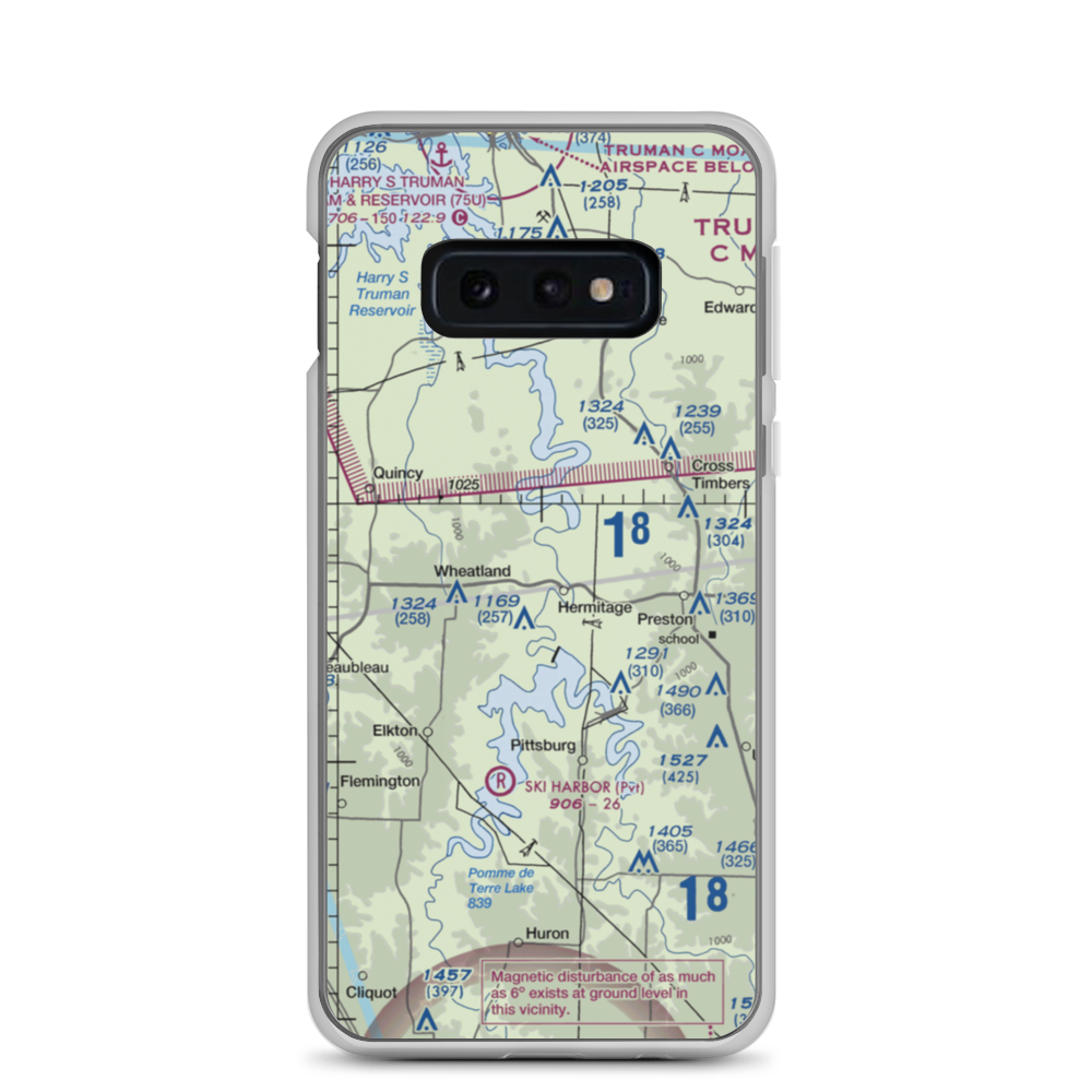 Hermitage Lions Heliport (3M1) VFR Sectional Samsung Case Samsung Galaxy S10e model shown