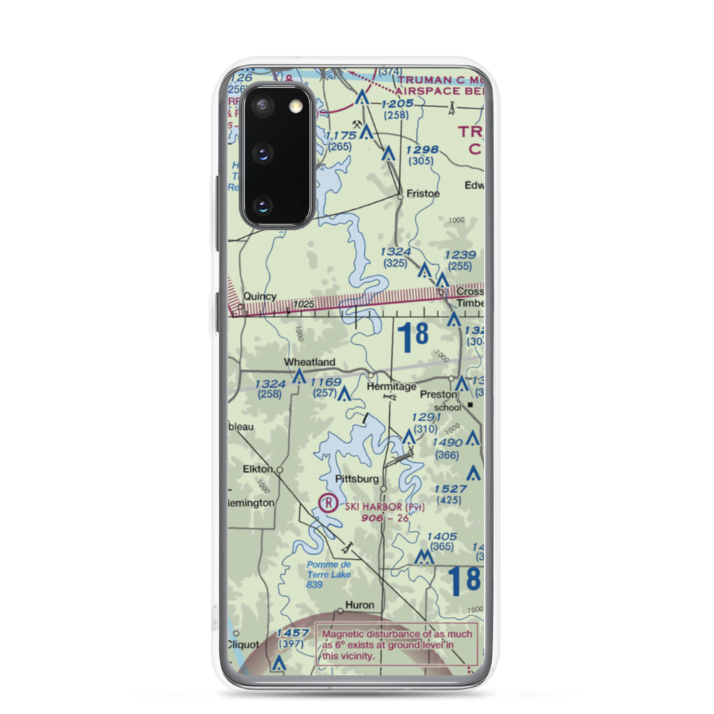 Hermitage Lions Heliport (3M1) VFR Sectional Samsung Case Samsung Galaxy S20 model shown