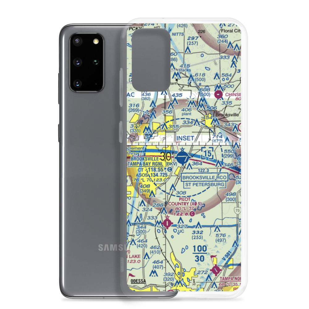 Hernando County Airport (BKV) VFR Sectional Samsung Case Samsung Galaxy S20 Plus model shown