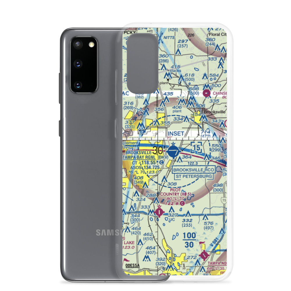 Hernando County Airport (BKV) VFR Sectional Samsung Case Samsung Galaxy S20 model shown