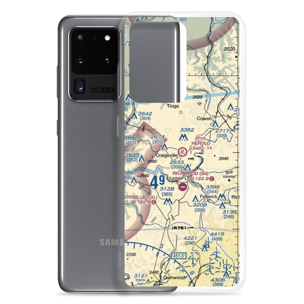 Herold Airport (WV63) VFR Sectional Samsung Case Samsung Galaxy S20 Ultra model shown