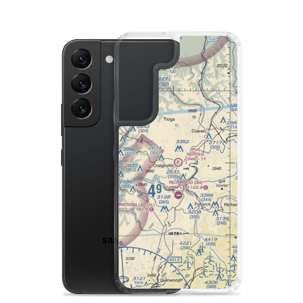 Herold Airport (WV63) VFR Sectional Samsung Case Samsung Galaxy S22 model shown