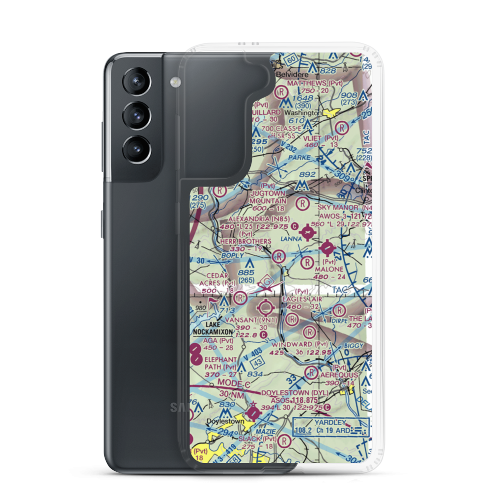 Herr Brothers Airport (NJ95) VFR Sectional Samsung Case Samsung Galaxy S21 model shown