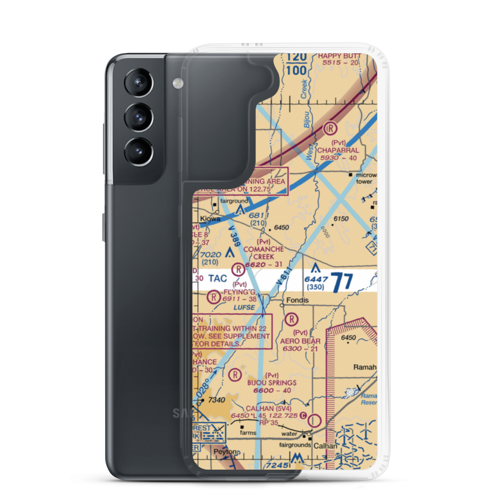 Herrick Airport (9CO8) VFR Sectional Samsung Case Samsung Galaxy S21 model shown