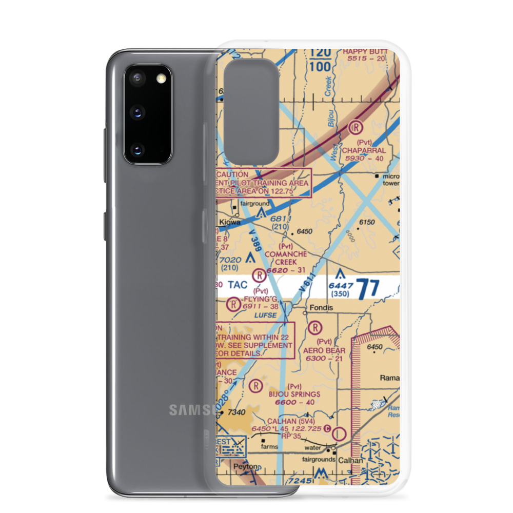 Herrick Airport (9CO8) VFR Sectional Samsung Case Samsung Galaxy S20 model shown