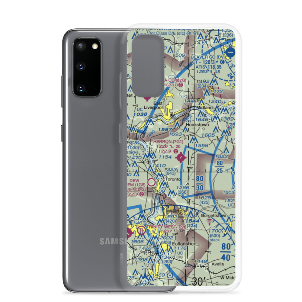 Herron Airport (7G1) VFR Sectional Samsung Case Samsung Galaxy S20 model shown