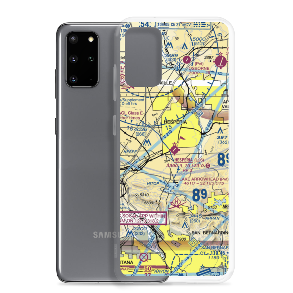 Hesperia Airport (L26) VFR Sectional Samsung Case Samsung Galaxy S20 Plus model shown