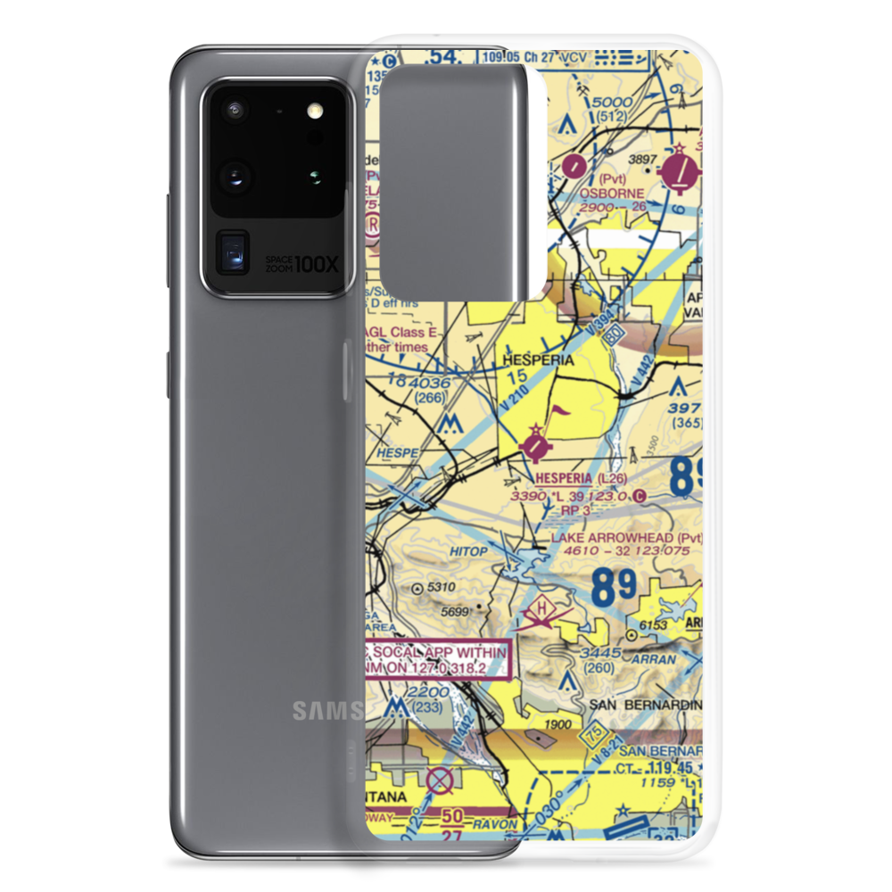 Hesperia Airport (L26) VFR Sectional Samsung Case Samsung Galaxy S20 Ultra model shown