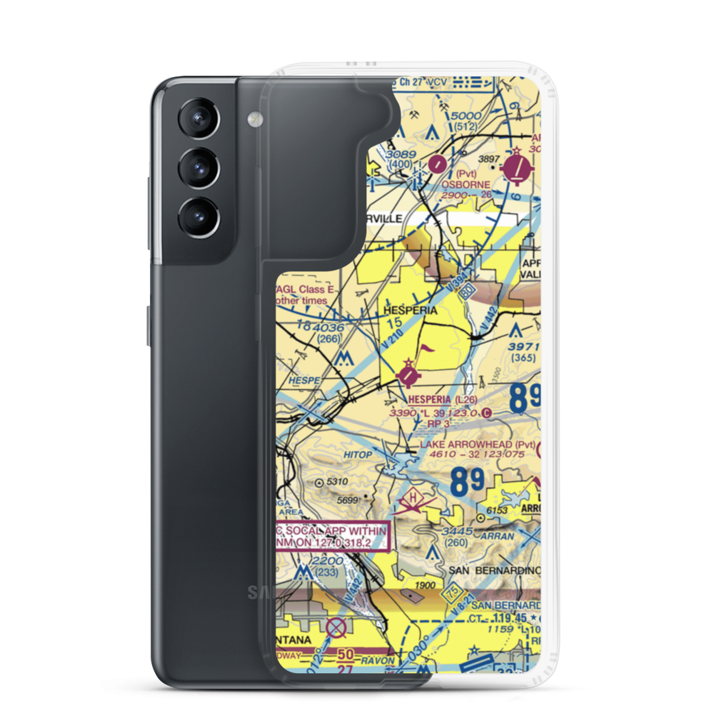 Hesperia Airport (L26) VFR Sectional Samsung Case Samsung Galaxy S21 model shown