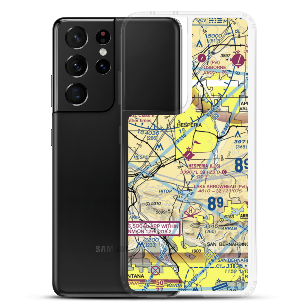 Hesperia Airport (L26) VFR Sectional Samsung Case Samsung Galaxy S21 Ultra model shown