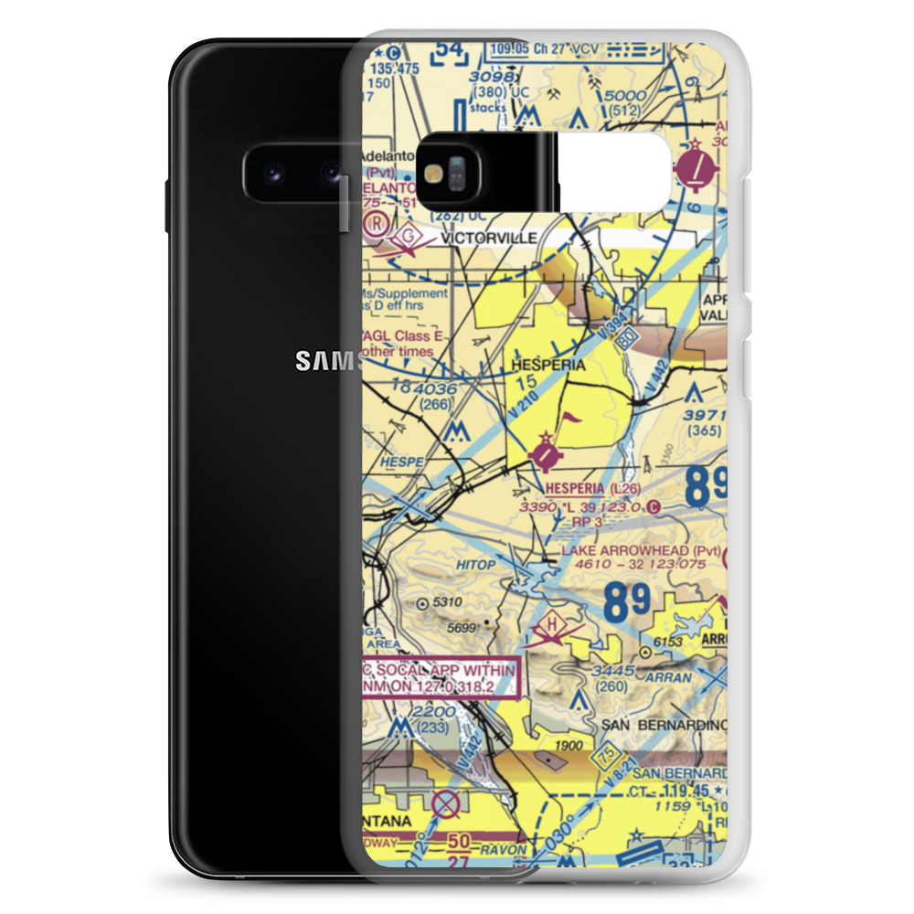 Hesperia Airport (L26) VFR Sectional Samsung Case Samsung Galaxy S10+ model shown