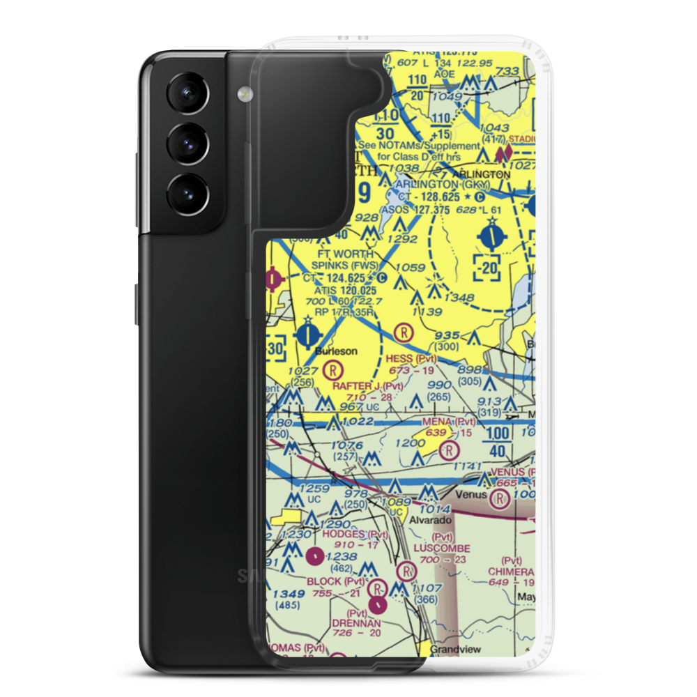 Hess Airport (6TX8) VFR Sectional Samsung Case Samsung Galaxy S21 Plus model shown