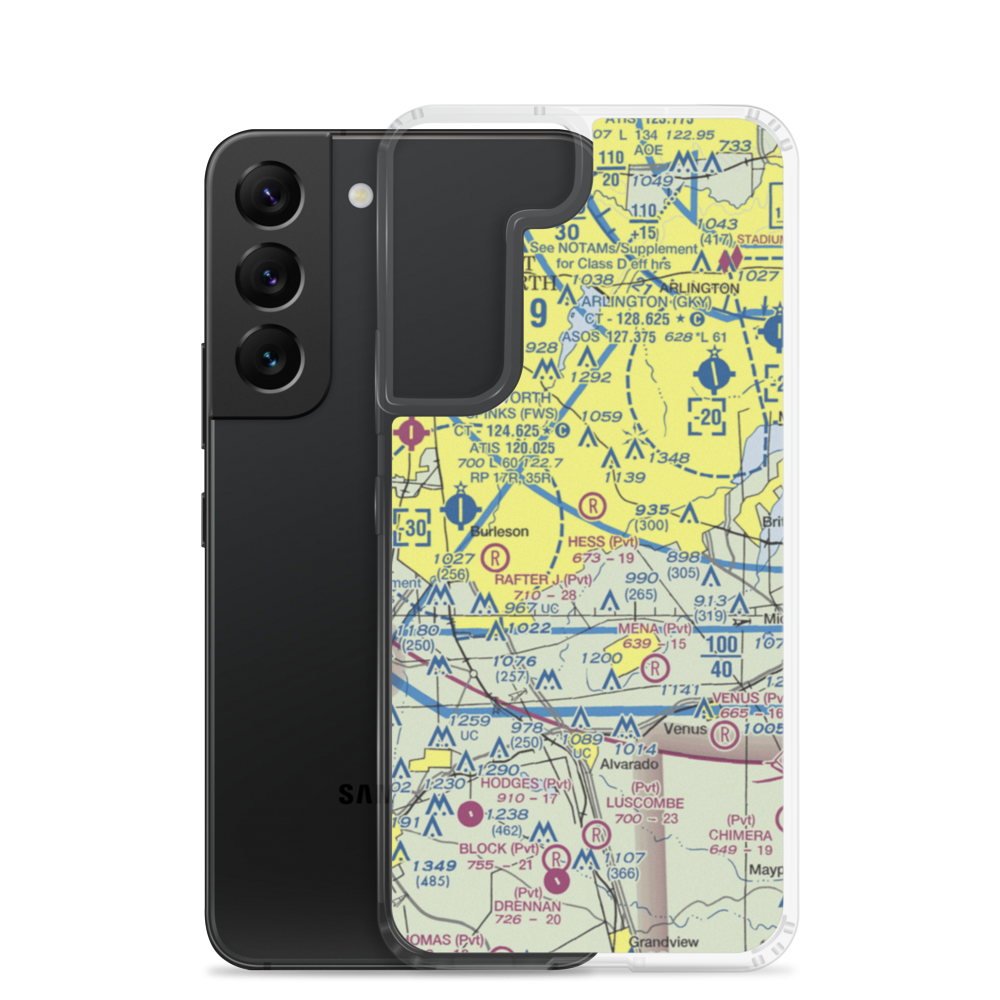 Hess Airport (6TX8) VFR Sectional Samsung Case Samsung Galaxy S22 model shown
