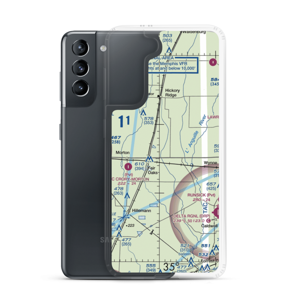 Hess Strip (AR50) VFR Sectional Samsung Case Samsung Galaxy S21 model shown
