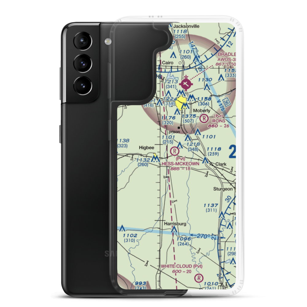Hess-Mckeown Airport (69MO) VFR Sectional Samsung Case Samsung Galaxy S21 Plus model shown