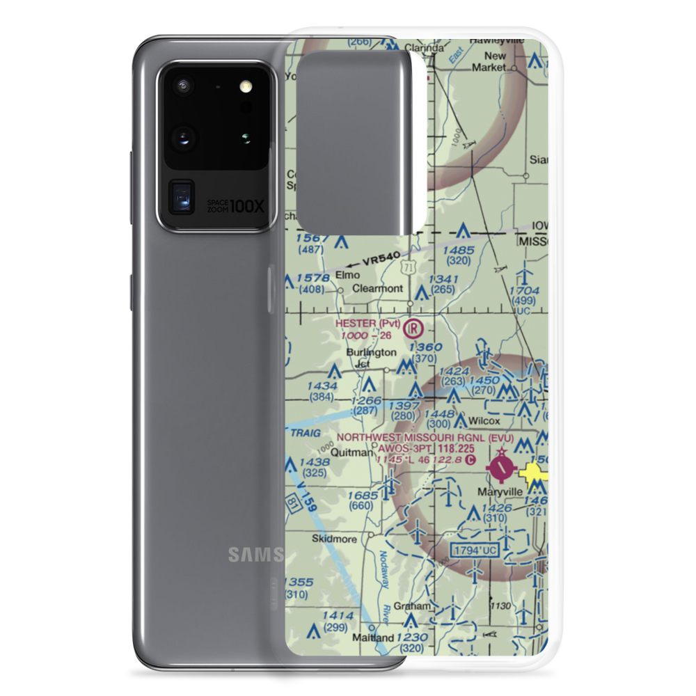 Hester Airport (MU09) VFR Sectional Samsung Case Samsung Galaxy S20 Ultra model shown