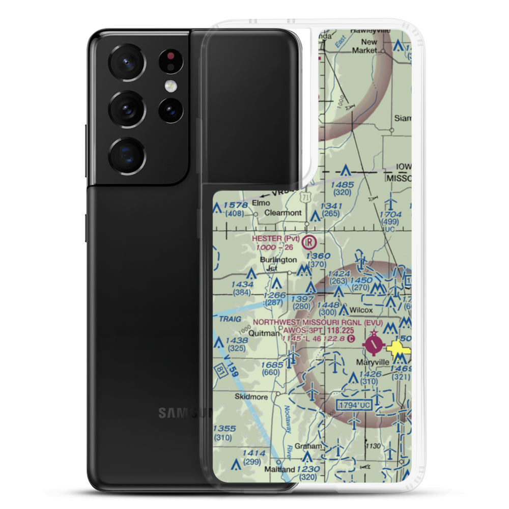 Hester Airport (MU09) VFR Sectional Samsung Case Samsung Galaxy S21 Ultra model shown