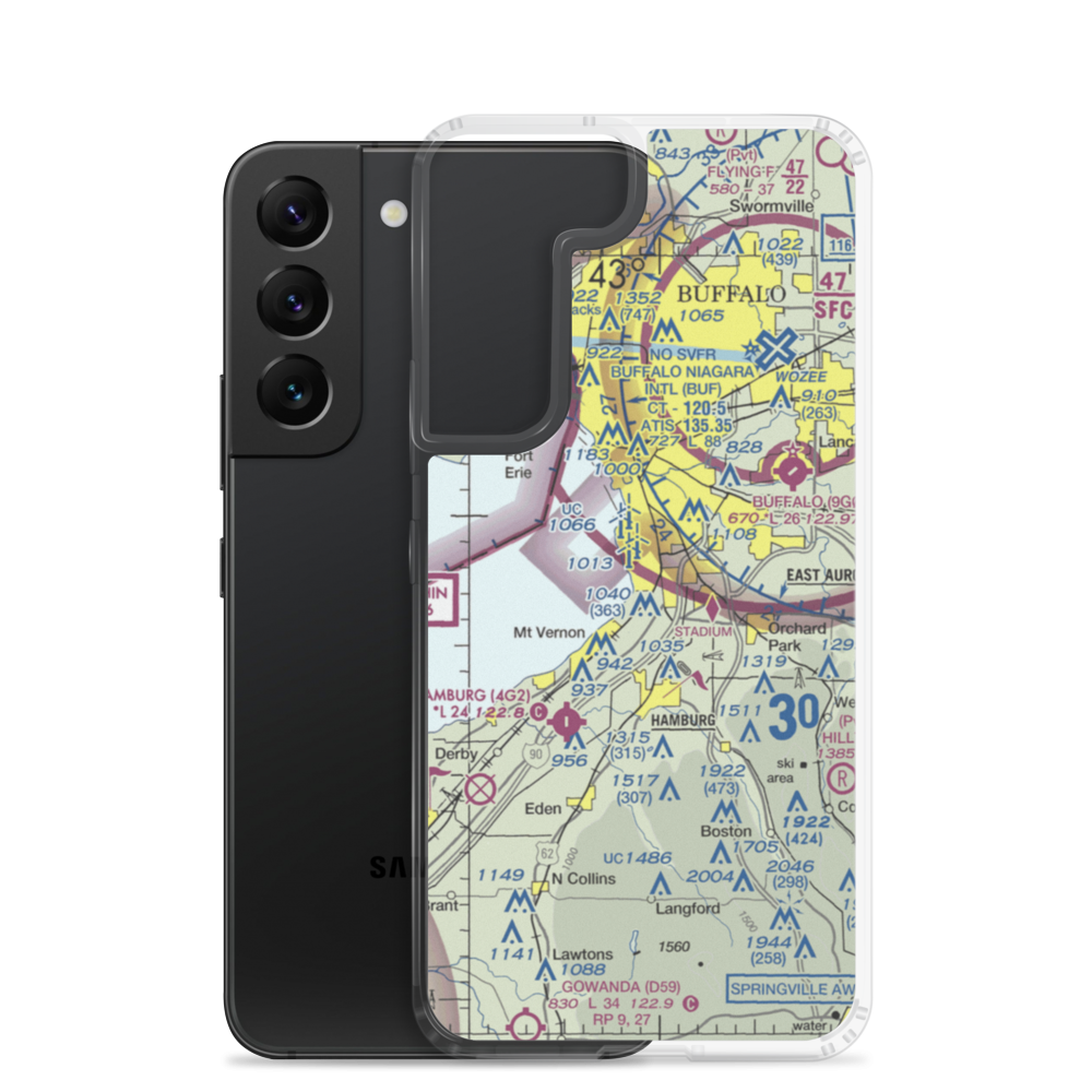 Heussler Hamburg Heliport (O01) VFR Sectional Samsung Case Samsung Galaxy S22 model shown