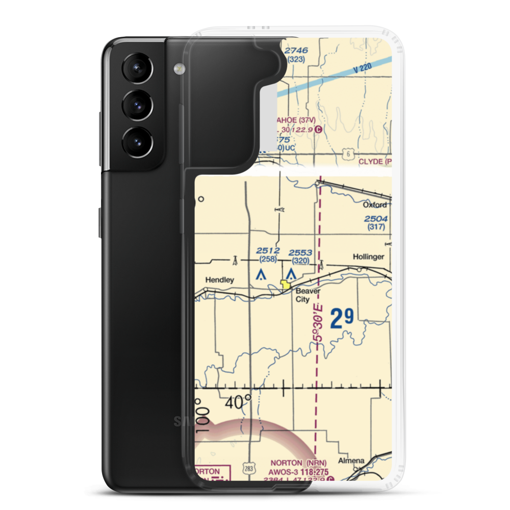 Hewetts Airport (US-0262) VFR Sectional Samsung Case Samsung Galaxy S21 Plus model shown
