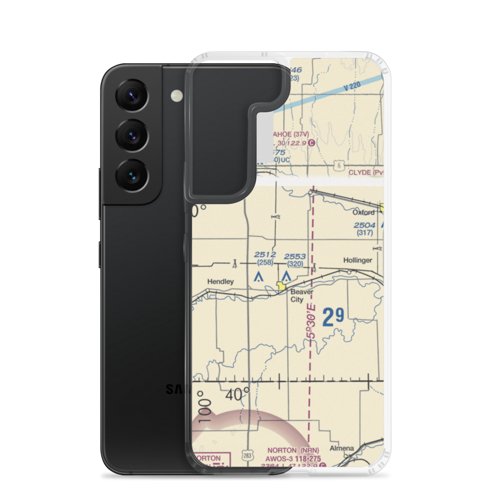 Hewetts Airport (US-0262) VFR Sectional Samsung Case Samsung Galaxy S22 model shown