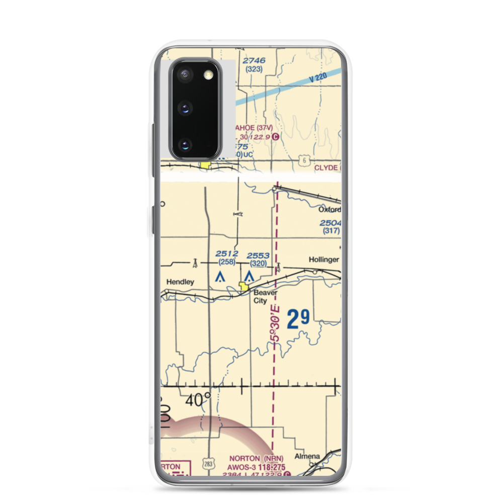 Hewetts Airport (US-0262) VFR Sectional Samsung Case Samsung Galaxy S20 model shown