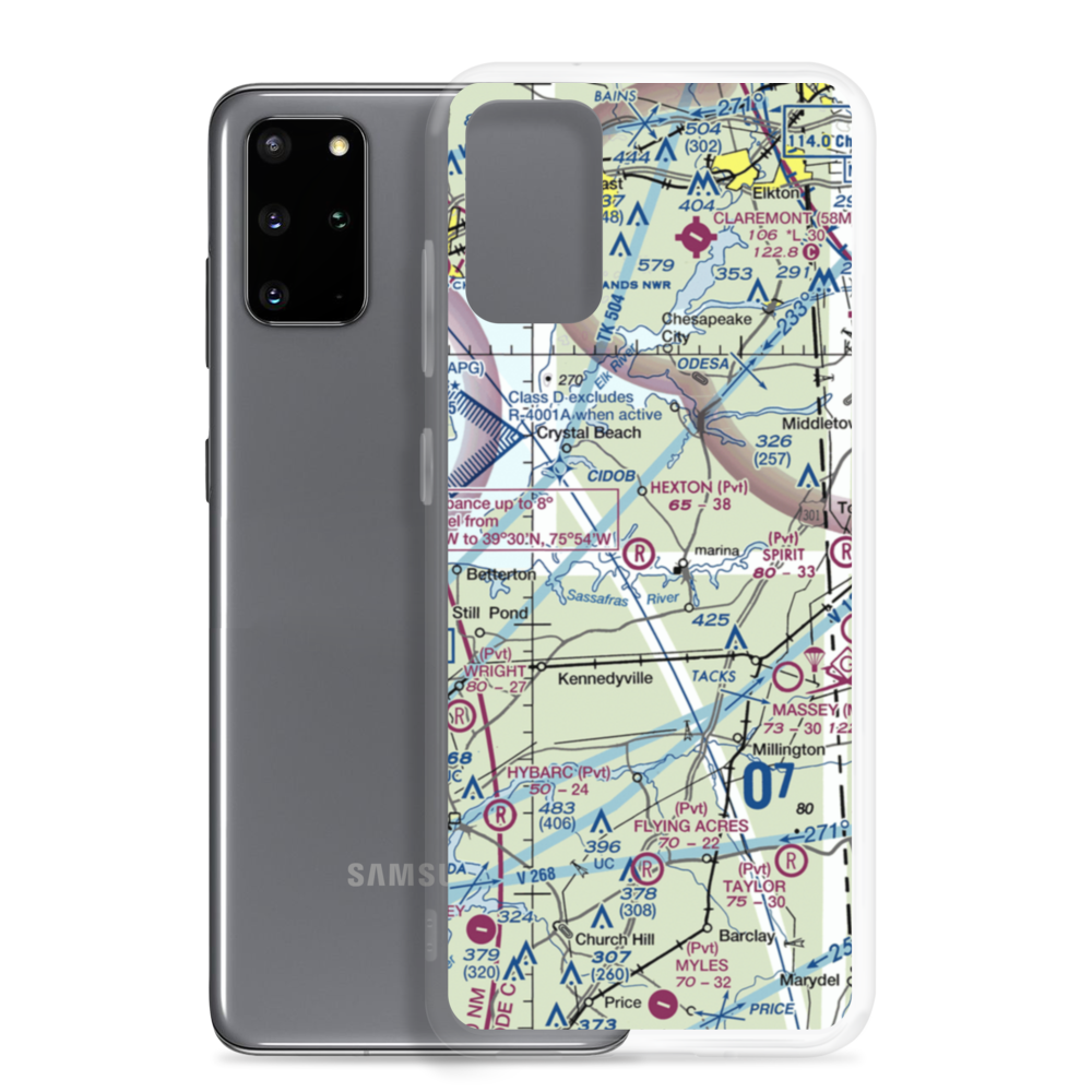 Hexton Farms Airport (MD93) VFR Sectional Samsung Case Samsung Galaxy S20 Plus model shown