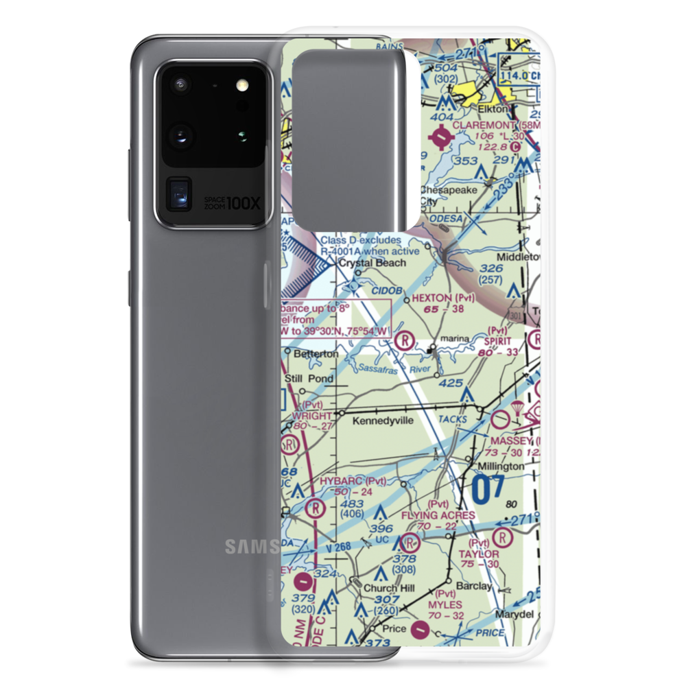Hexton Farms Airport (MD93) VFR Sectional Samsung Case Samsung Galaxy S20 Ultra model shown