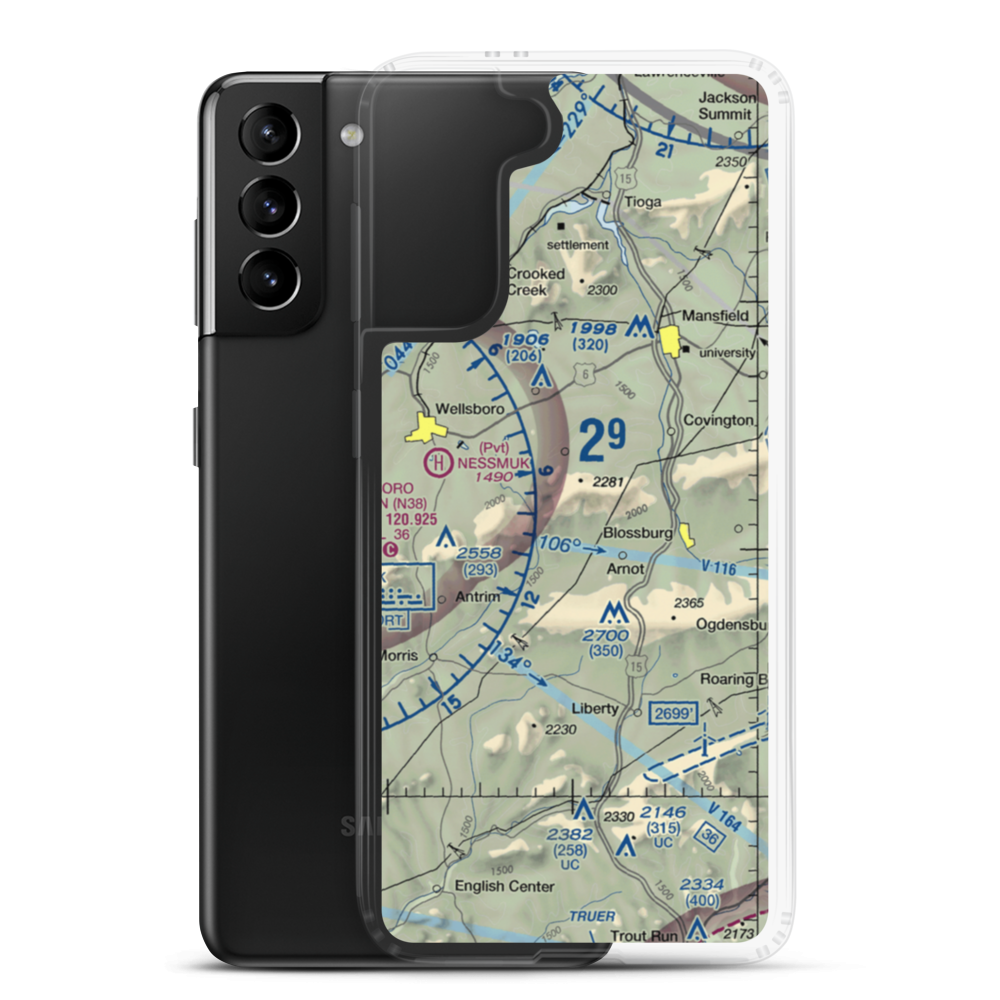 Hi Line Lodge Airport (61PA) VFR Sectional Samsung Case Samsung Galaxy S21 Plus model shown