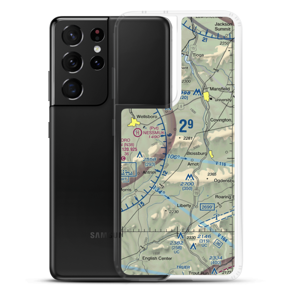 Hi Line Lodge Airport (61PA) VFR Sectional Samsung Case Samsung Galaxy S21 Ultra model shown