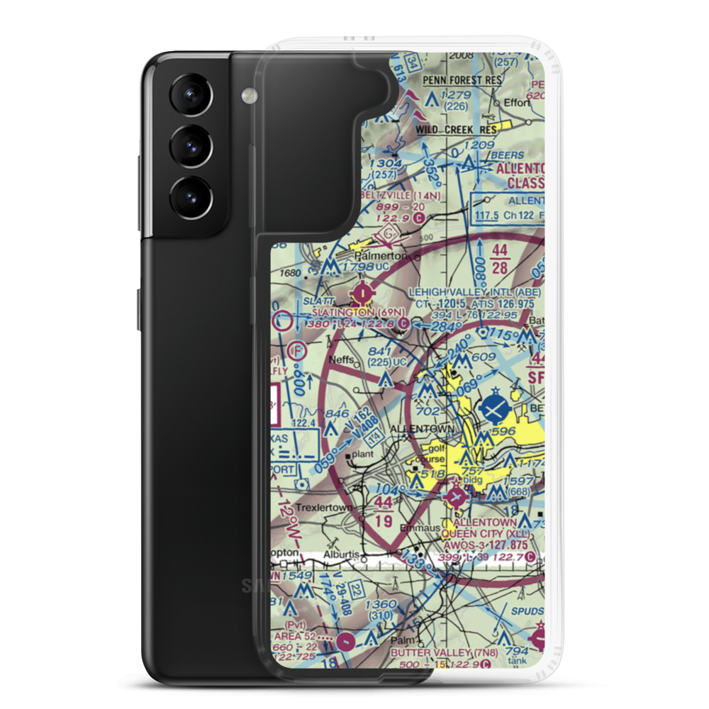 Hi-Vu Airport (PA65) VFR Sectional Samsung Case Samsung Galaxy S21 Plus model shown