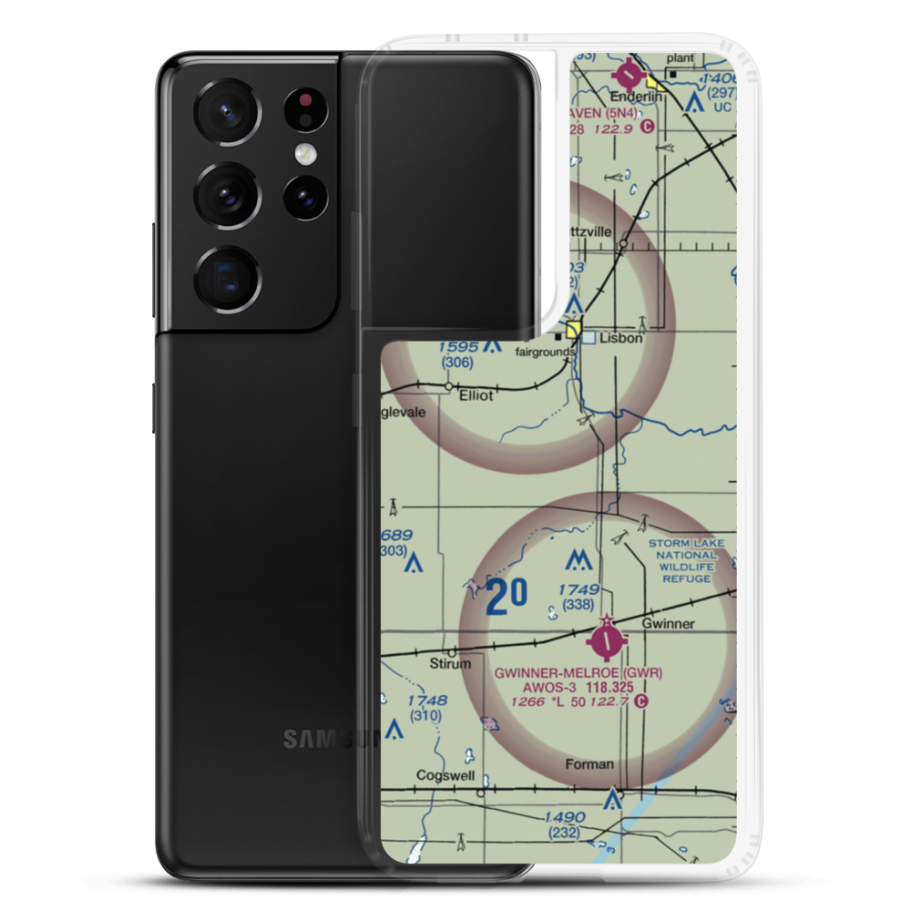 Hiam Private Airport (7NA3) VFR Sectional Samsung Case Samsung Galaxy S21 Ultra model shown
