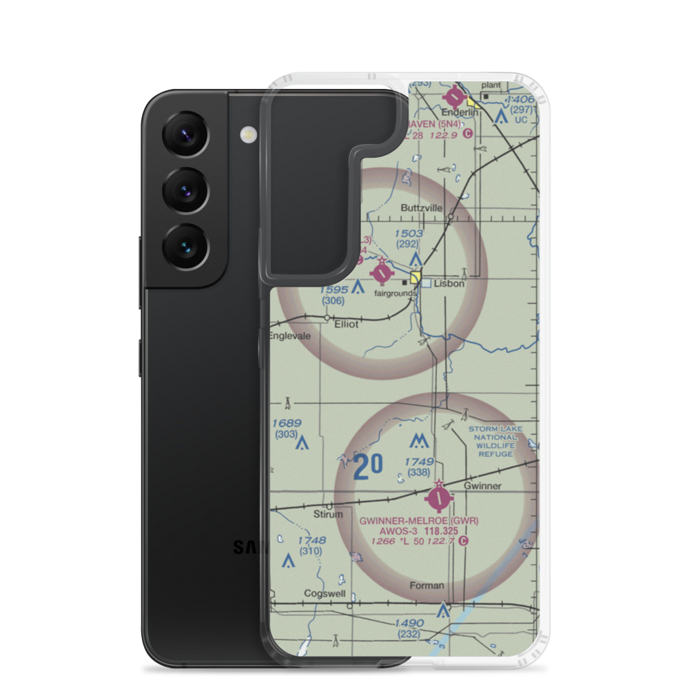 Hiam Private Airport (7NA3) VFR Sectional Samsung Case Samsung Galaxy S22 model shown