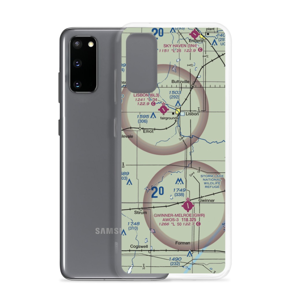 Hiam Private Airport (7NA3) VFR Sectional Samsung Case Samsung Galaxy S20 model shown