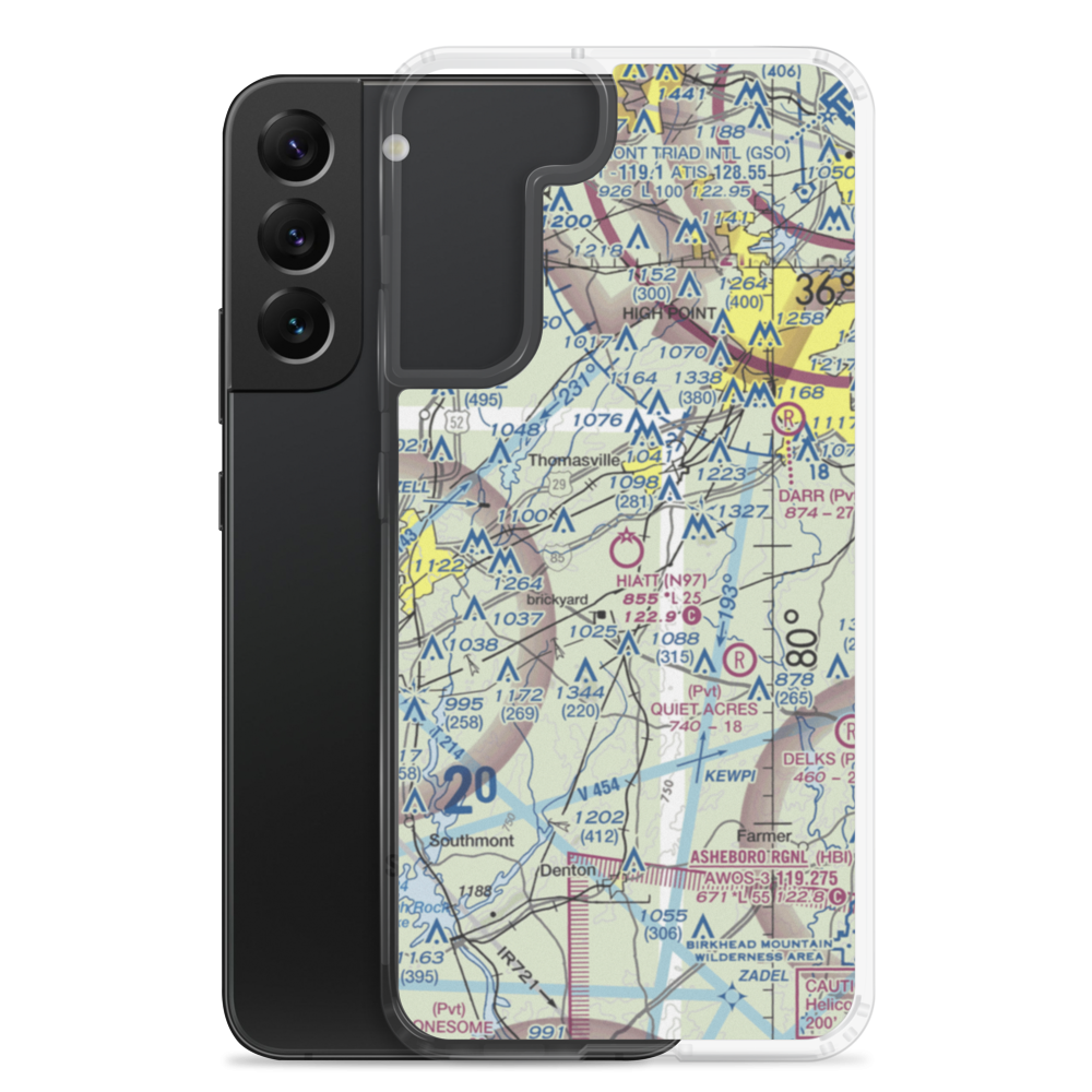 Hiatt Airport (N97) VFR Sectional Samsung Case Samsung Galaxy S22 Plus model shown