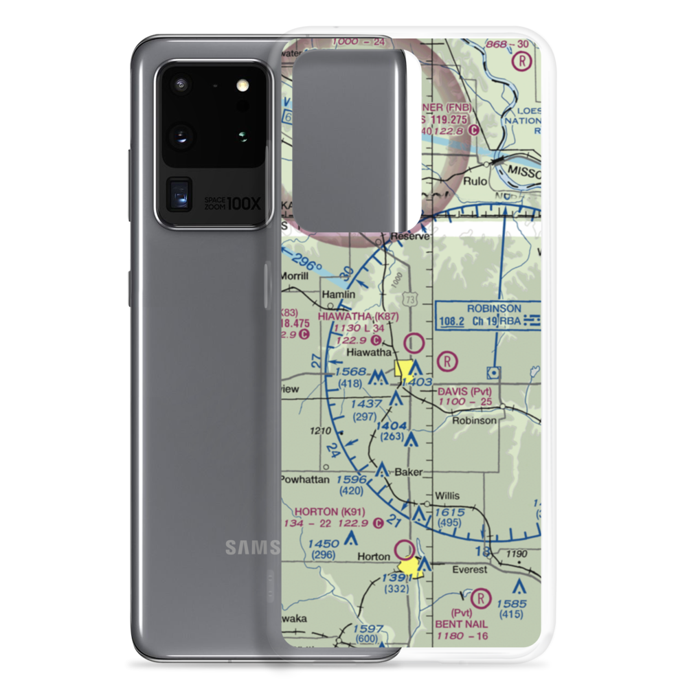 Hiawatha Municipal Airport (K87) VFR Sectional Samsung Case Samsung Galaxy S20 Ultra model shown