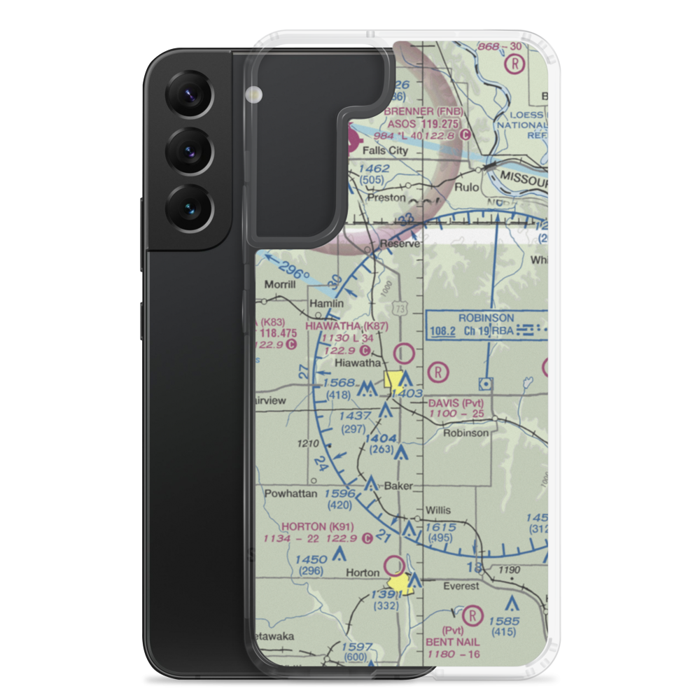 Hiawatha Municipal Airport (K87) VFR Sectional Samsung Case Samsung Galaxy S22 Plus model shown