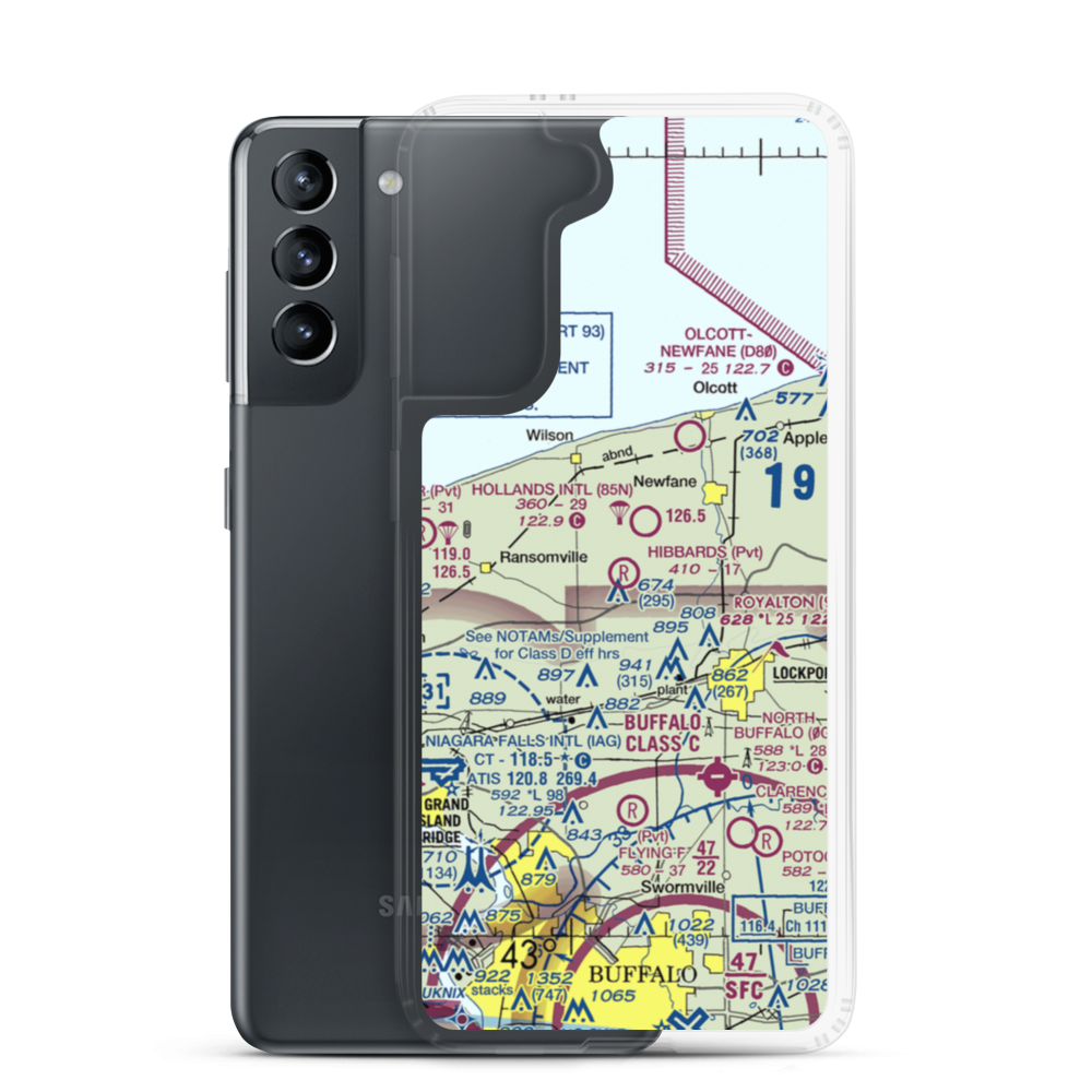 Hibbard's Airport (99NY) VFR Sectional Samsung Case Samsung Galaxy S21 model shown
