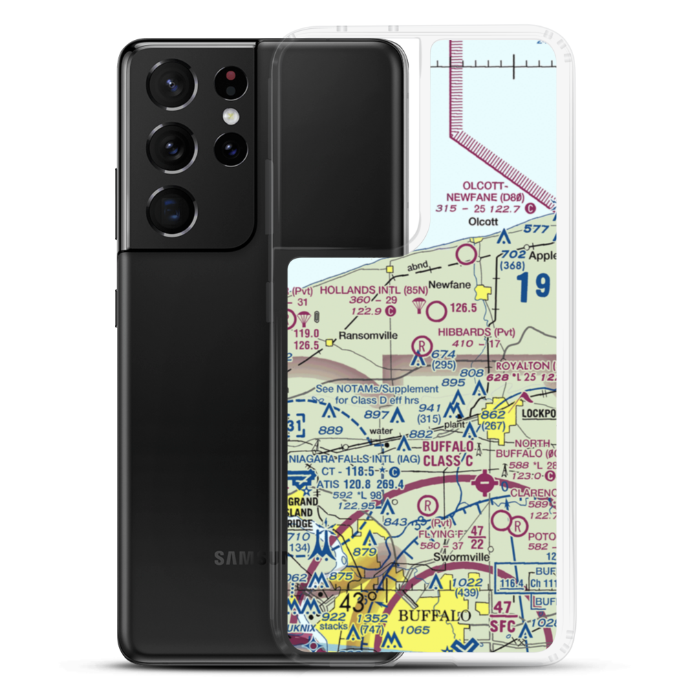 Hibbard's Airport (99NY) VFR Sectional Samsung Case Samsung Galaxy S21 Ultra model shown