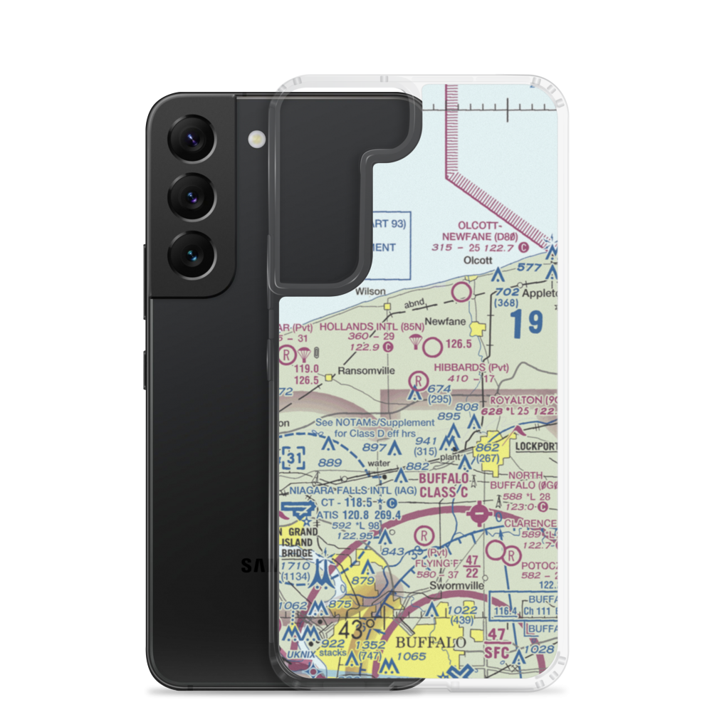 Hibbard's Airport (99NY) VFR Sectional Samsung Case Samsung Galaxy S22 model shown