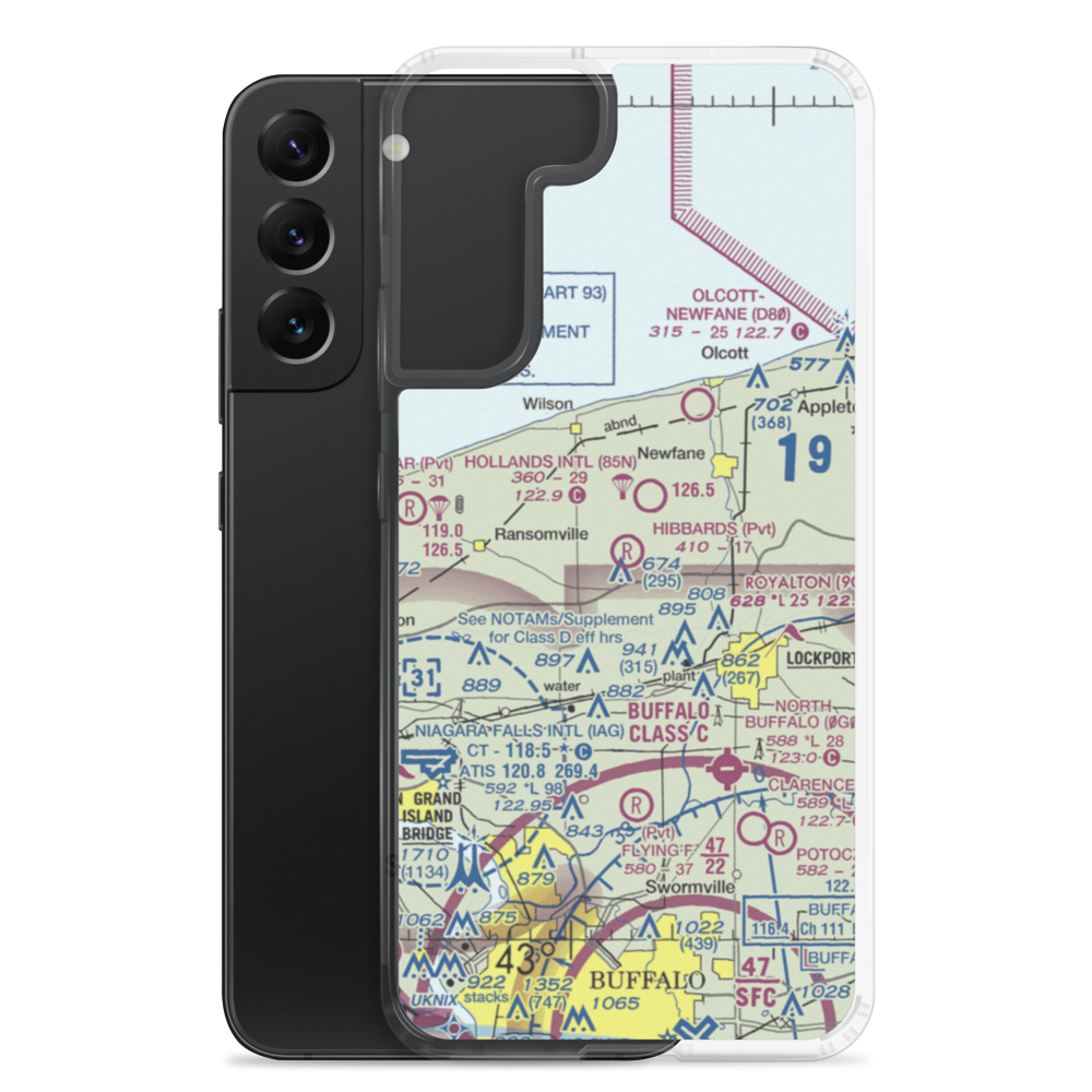 Hibbard's Airport (99NY) VFR Sectional Samsung Case Samsung Galaxy S22 Plus model shown